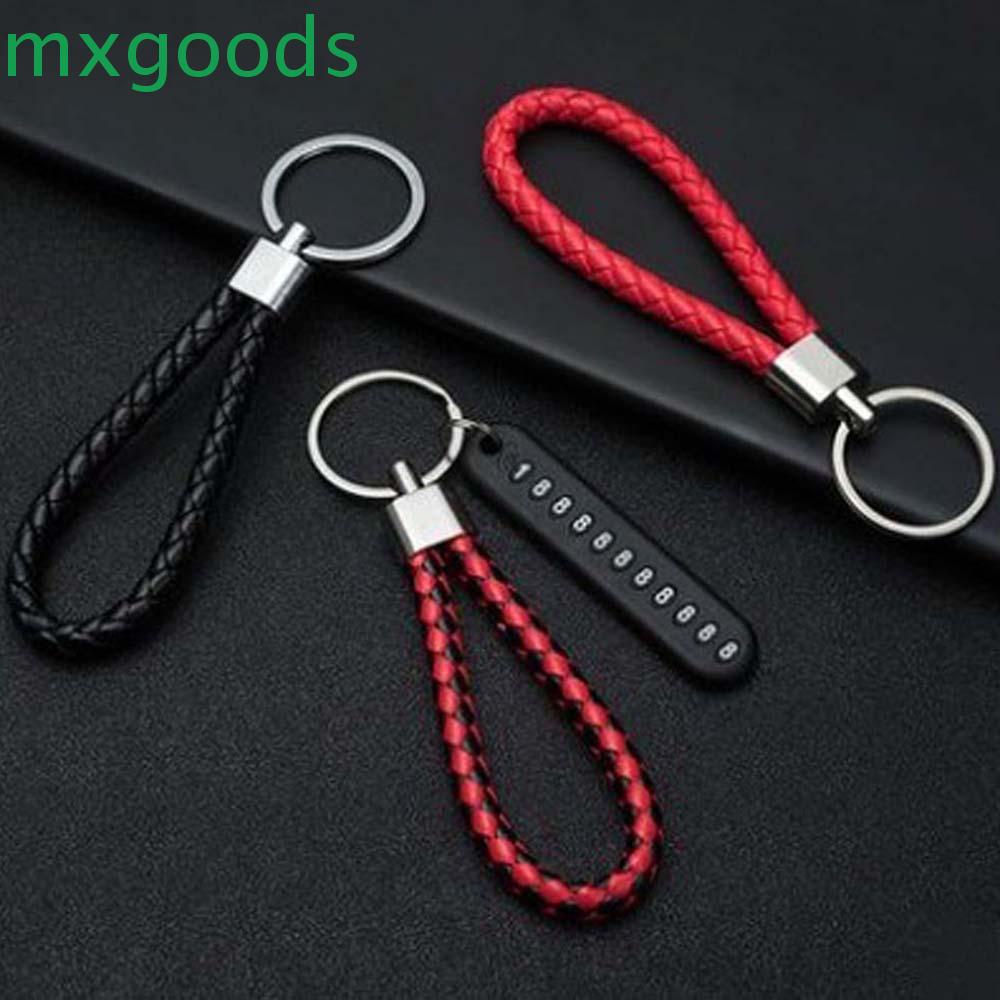 Dây gắn chìa khóa xe hơi/điện thoại chất liệu da dệt tay pha kim loại chống thất lạc chất lượng cao diy