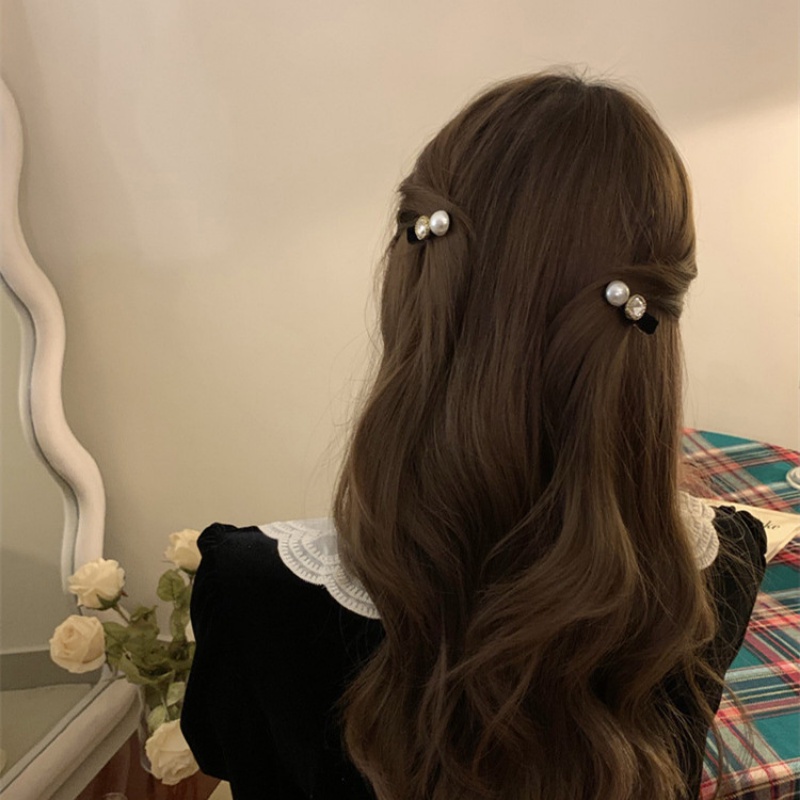 Kẹp Tóc Đính Đá / Ngọc Trai Phong Cách Cổ Điển Thanh Lịch Dành Cho Nữ