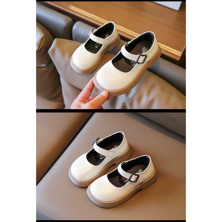 Giày Búp Bê Da PU Đế Bằng Phong Cách Công Chúa Mary Jane Dành Cho Bé Gái Size 23-35