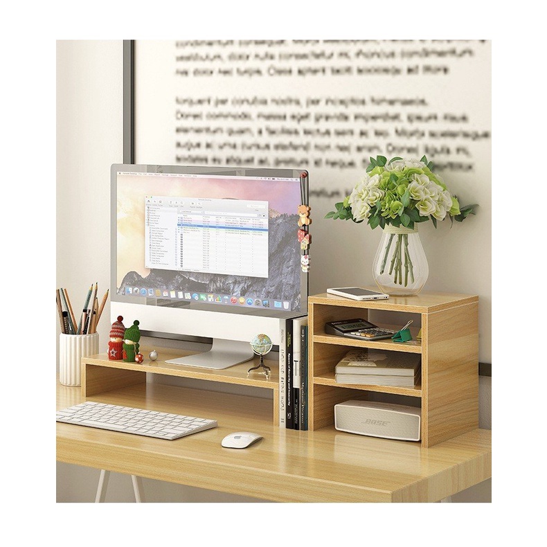 Kệ sách để bàn 3 tầng - kệ máy tính decor bàn học