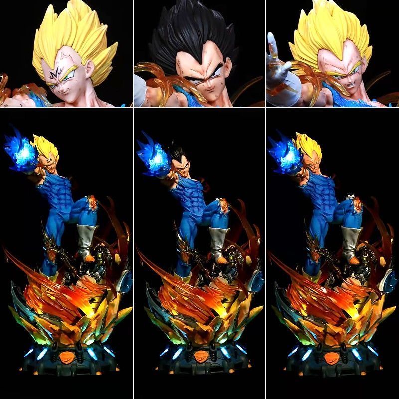 Ls Mô Hình Vegeta Ba Đầu Siêu Lớn Có Thể Phát Sáng GK Super Saiyan Magic Shell Trang Trí