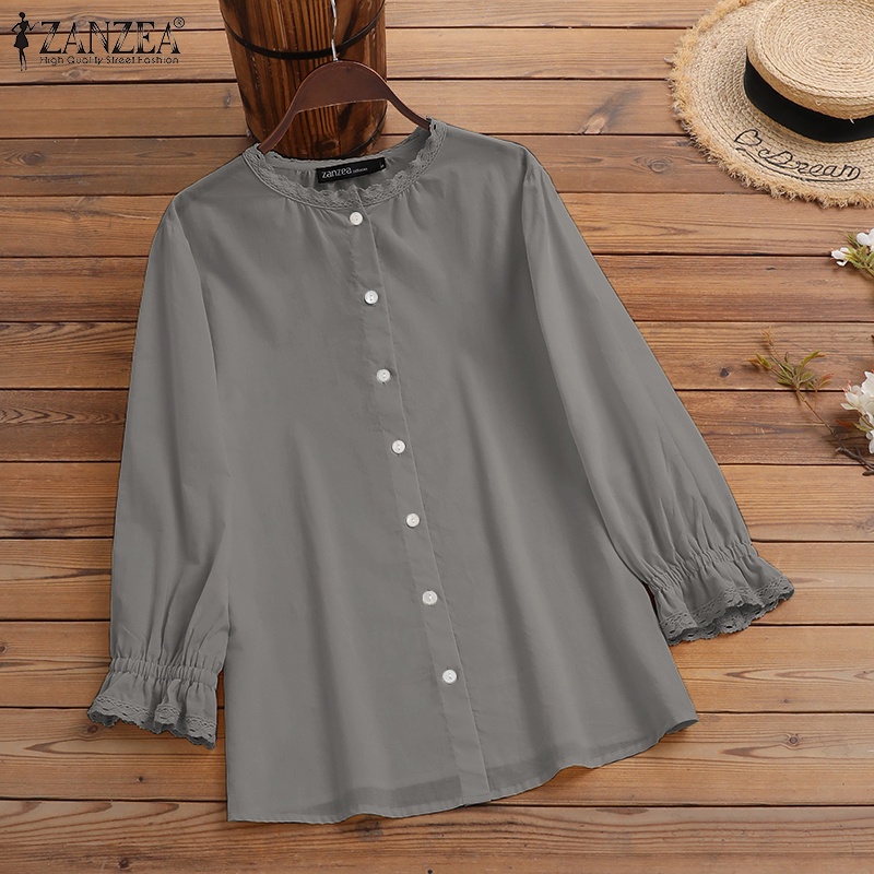 Zanzea Áo Nữ Tay Dài Phối Ren Thời Trang Quyến Rũ