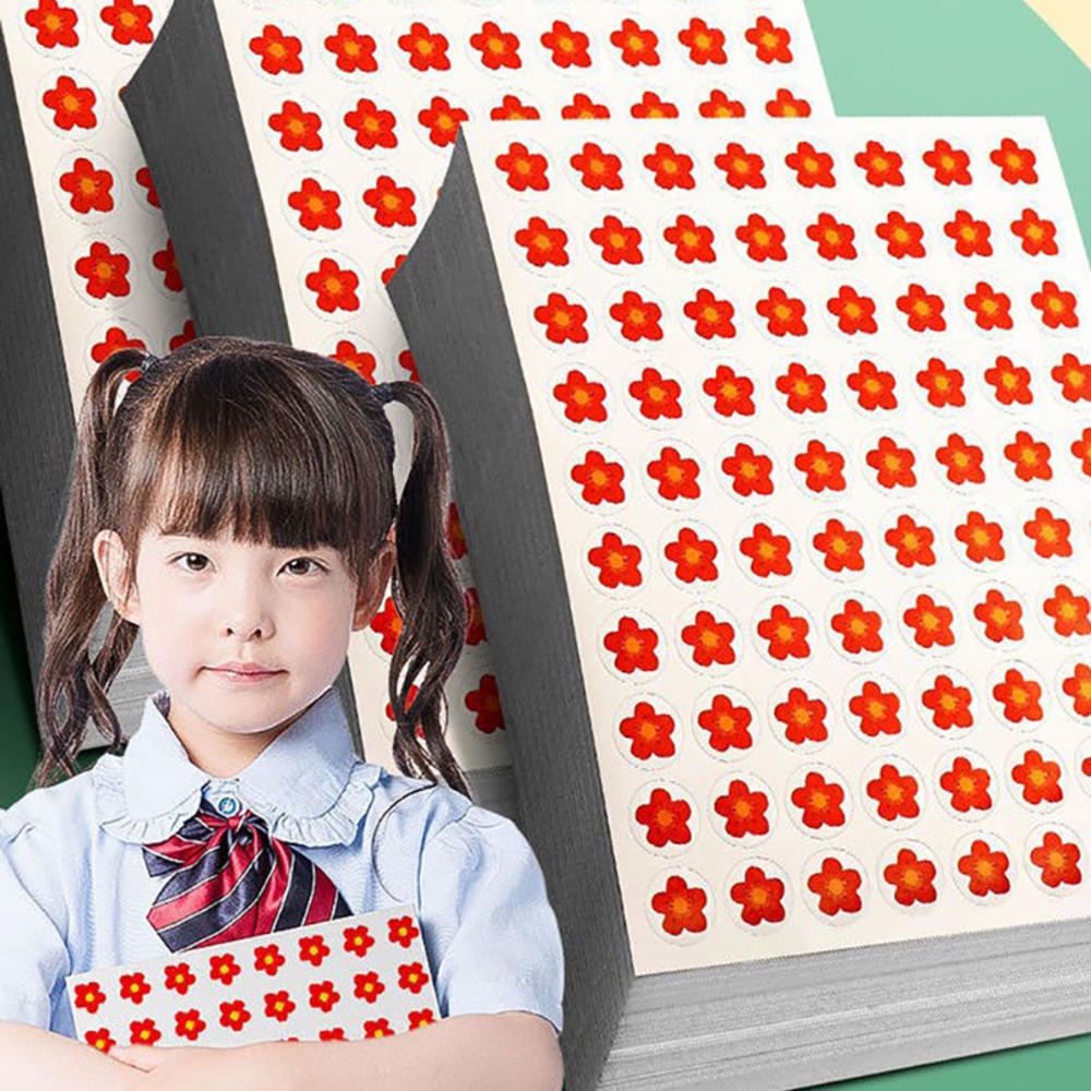 Bộ 10 Miếng Dán Khen Thưởng Hoa Đỏ Cho Bé