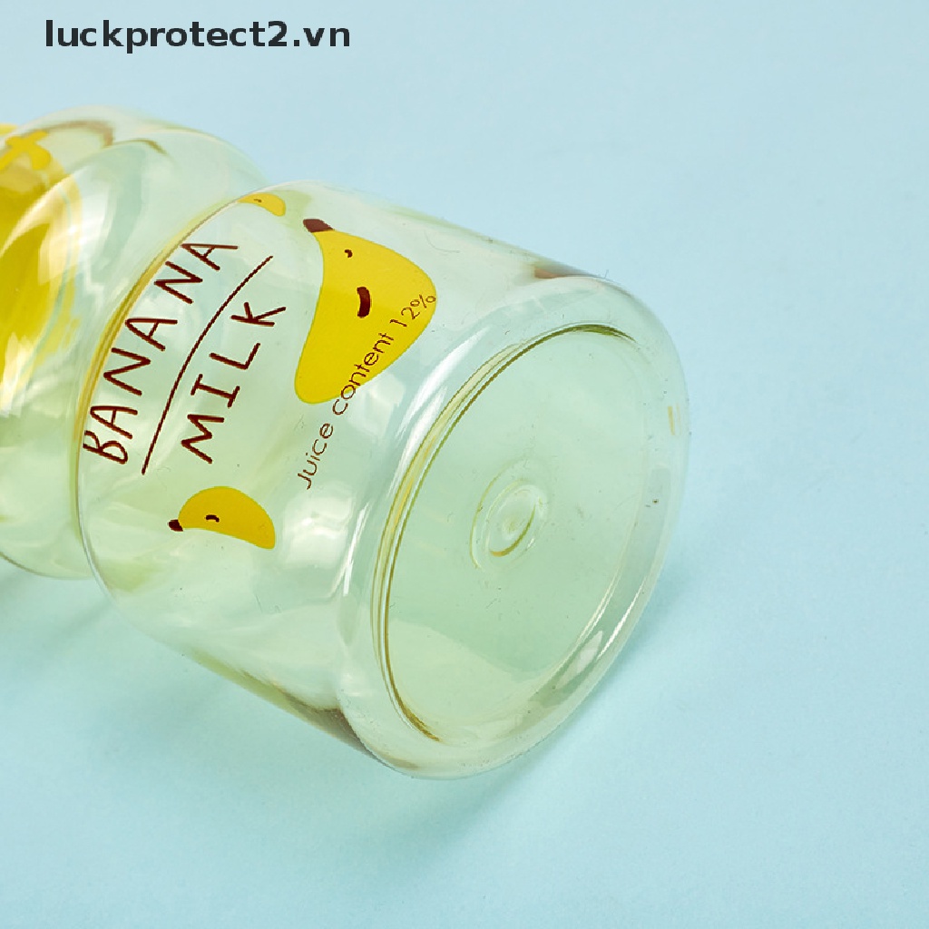 Bình Nước Sữa Chua Bằng Nhựa 480ml Có Dây Đeo Hình Chai Yakult Trái Cây Dễ Thương Nhỏ Gọn Cho Trẻ Em / Bé Gái / Người Lớn.