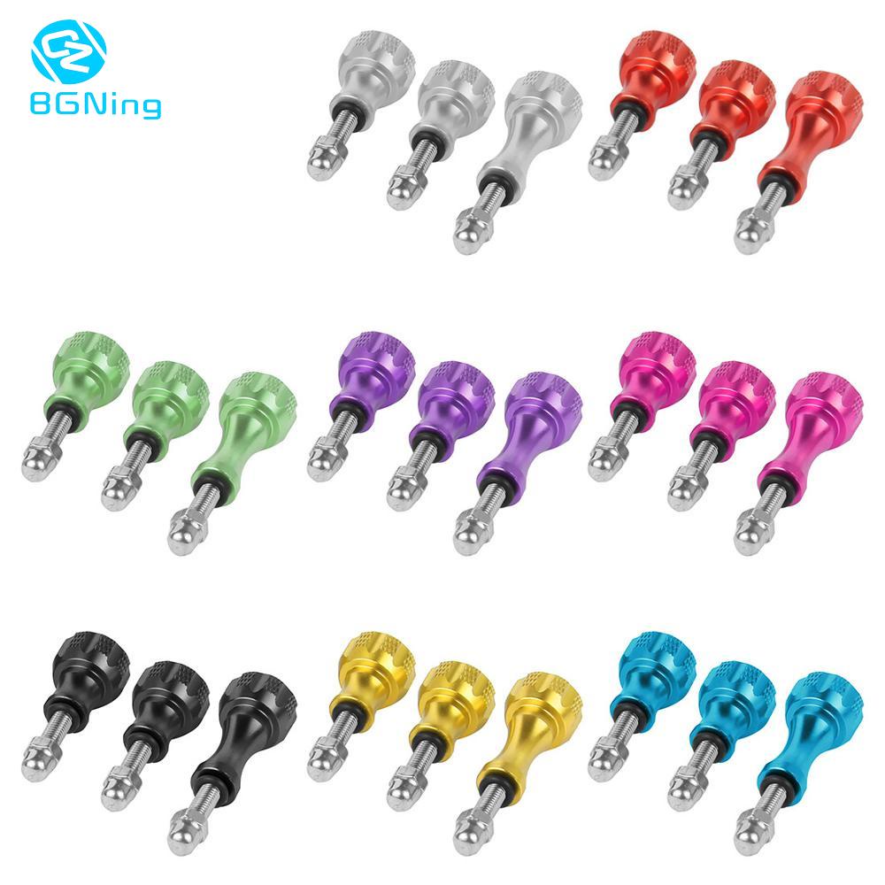Set 1 Gói 3 Đai Ốc Vít Dài + 2 Đai Ốc Bằng Nhôm CNC Nhiều Màu Sắc Cho GoPro Hero 7 6 5 3 + 4 SJ4000 EKEN YI 2 4K