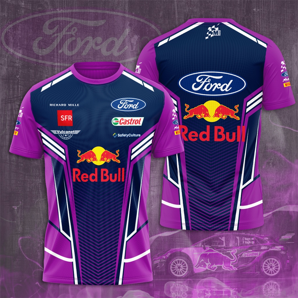 Áo Thun Thể Thao Mùa Hè In Hình Red Bull Racing Team Ford World Rally Team Cho Nam