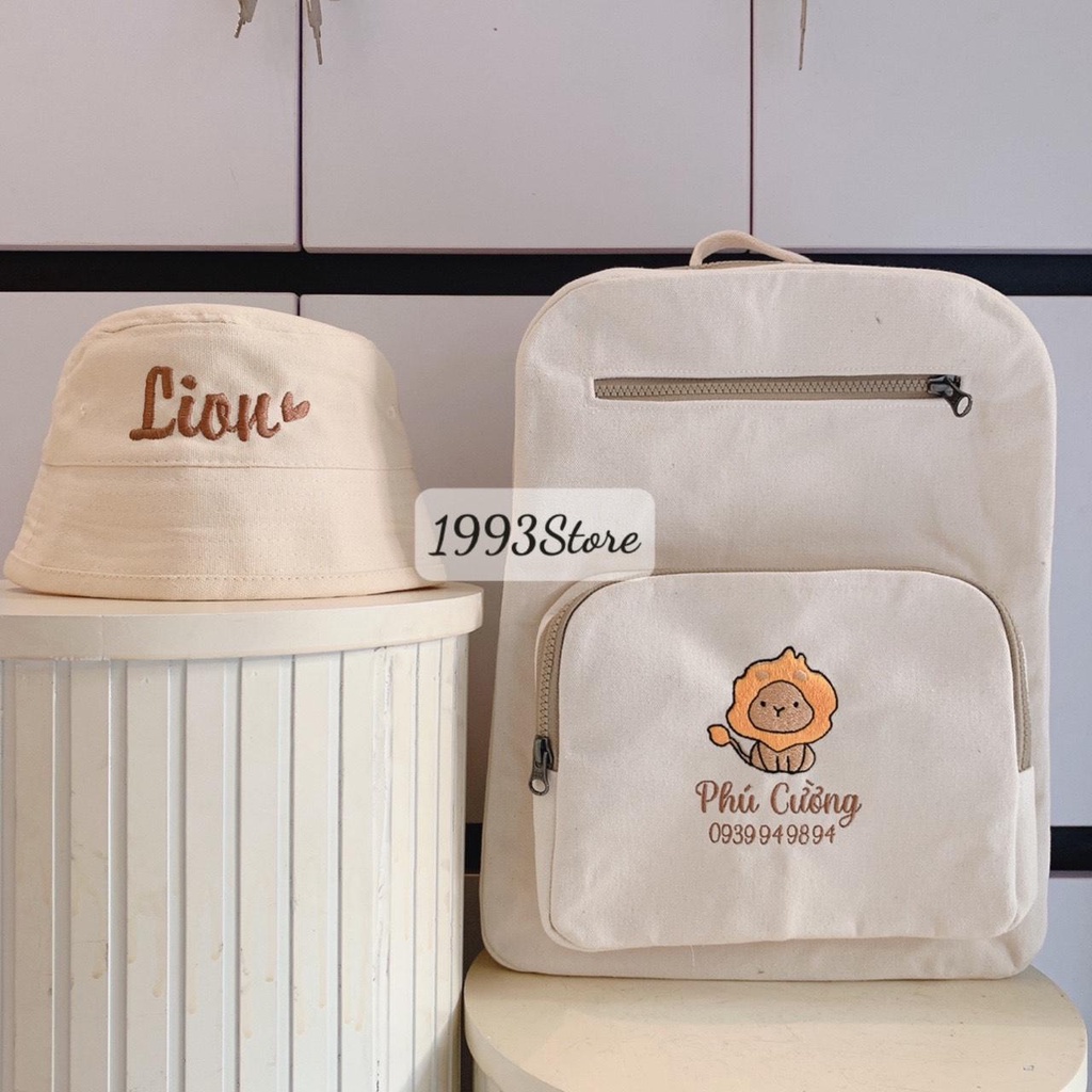 Balo thêu theo yêu cầu cho bé trai bé gái đi học xinh xắn đáng yêu size 37x30cm