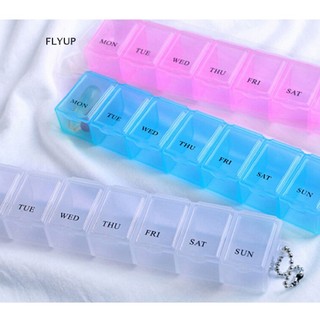 FLYUP 7 Days Weekly Pill Box Holder Medicine Storage Organizer Tablet Container Case VN