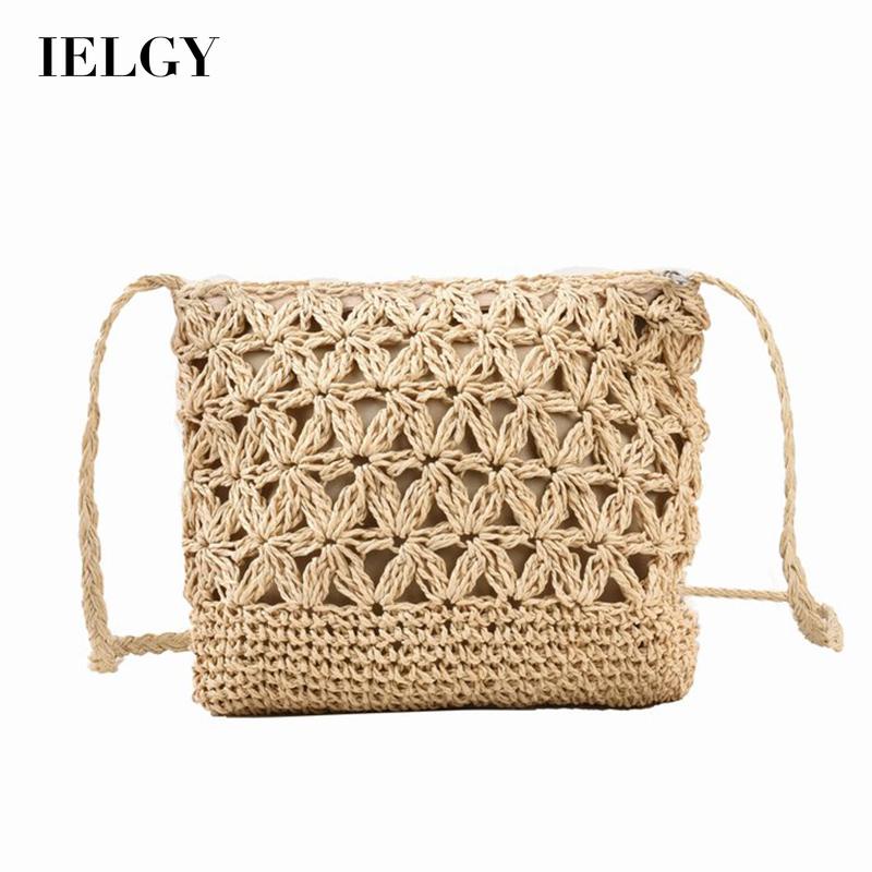 Ielgy Túi Đeo Chéo Vai Thiết Kế Rỗng Nhẹ Nhàng Phong Cách Kỳ Nghỉ Cho Nữ