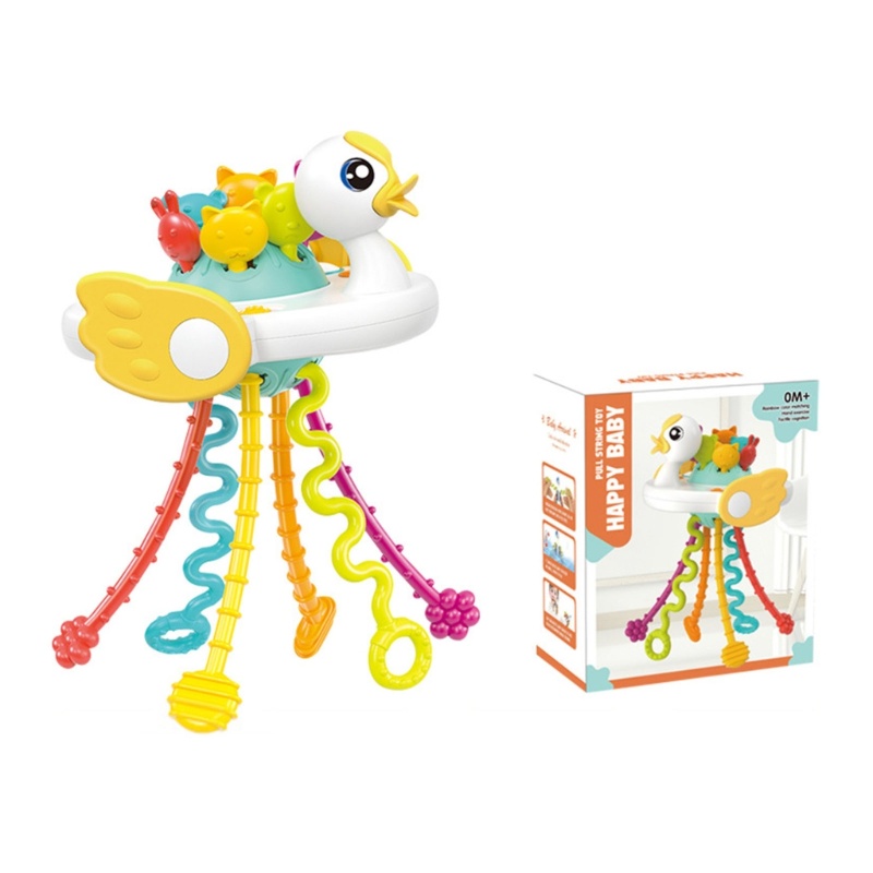 Đồ Chơi Dây Kéo Bằng Nhựa An Toàn Cho Bé Mọc Răng Từ 3 Tháng Tuổi