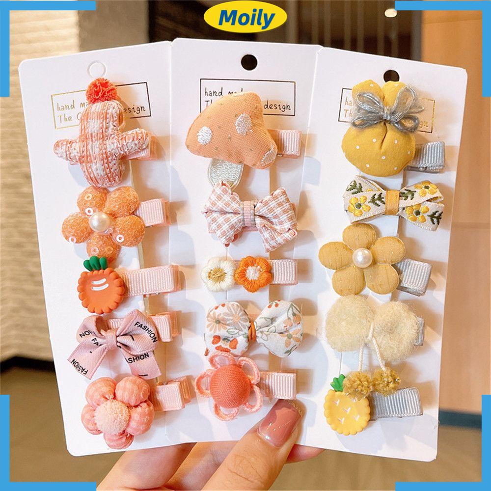 Bộ 5 Kẹp Tóc Hình Hoa Ngọt Ngào Cho Bé Gái