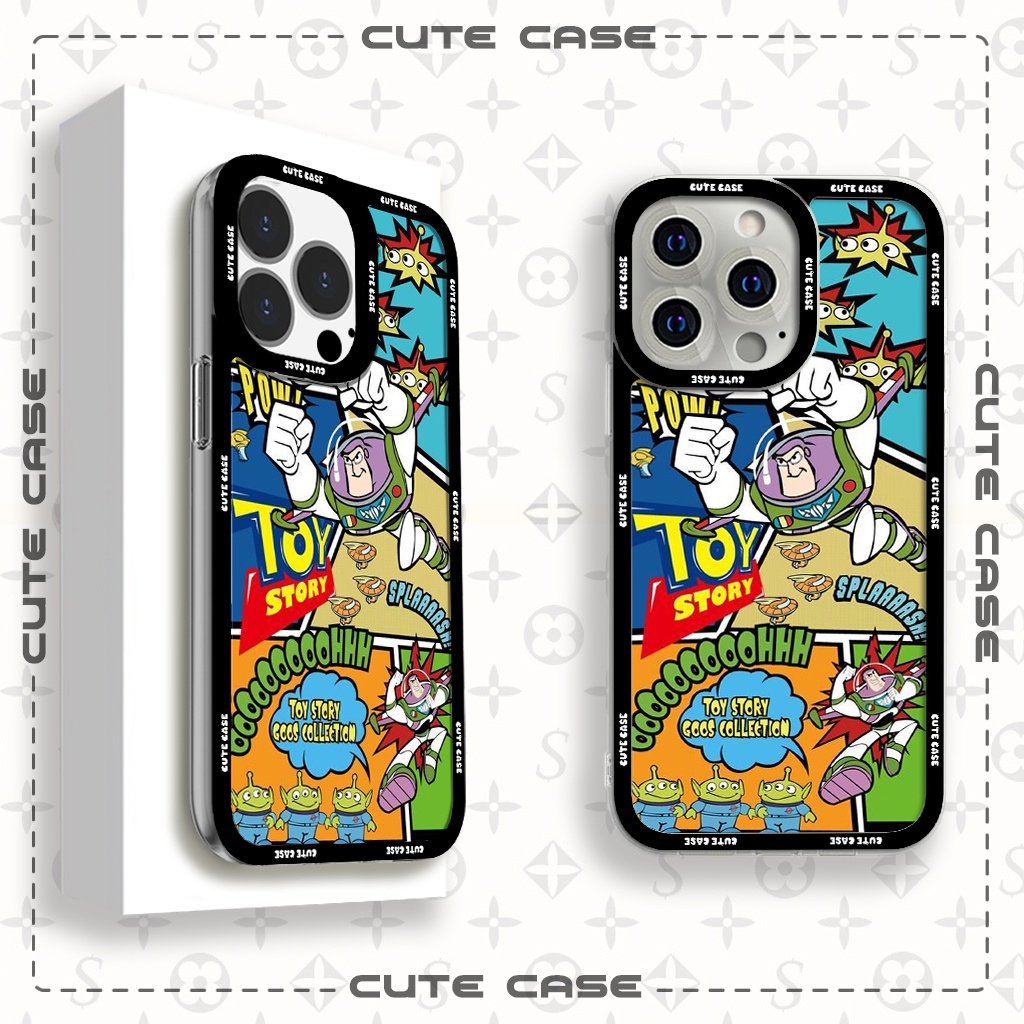 Ốp lưng iphone cạnh vuông Jicase Toy Story Truyện Tranh Collage Buzz Lightyear