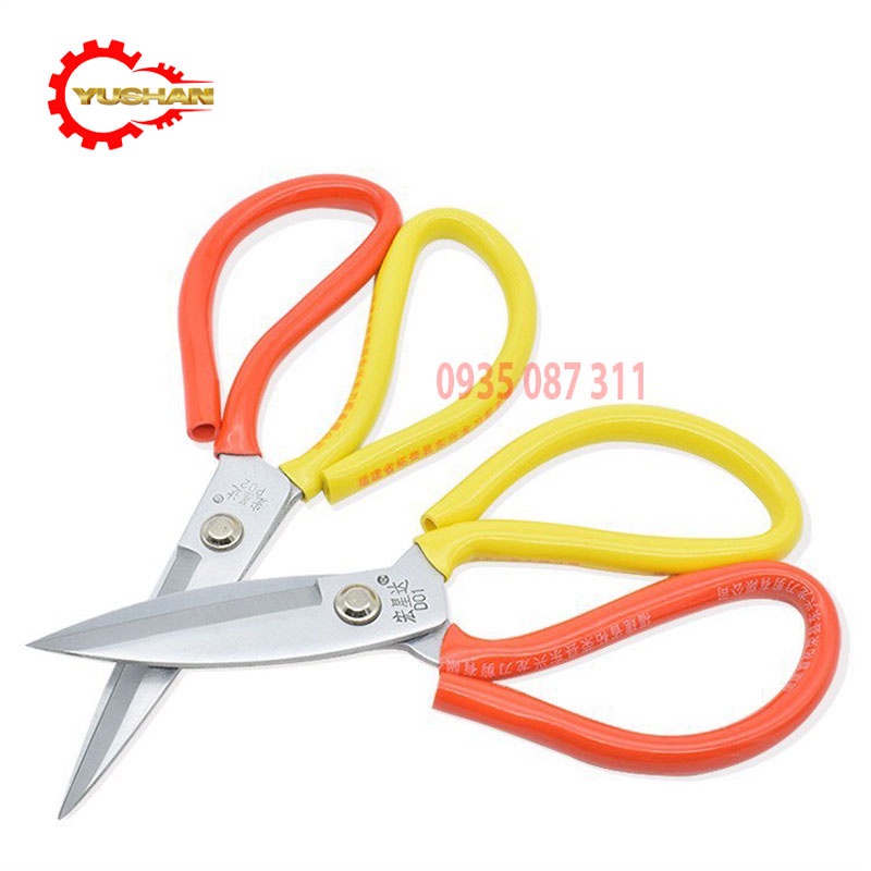 Kéo Đa Năng Cán Bọc Cao Su YUSHAN 2 Màu Đỏ Vàng Cao Cấp- KMS