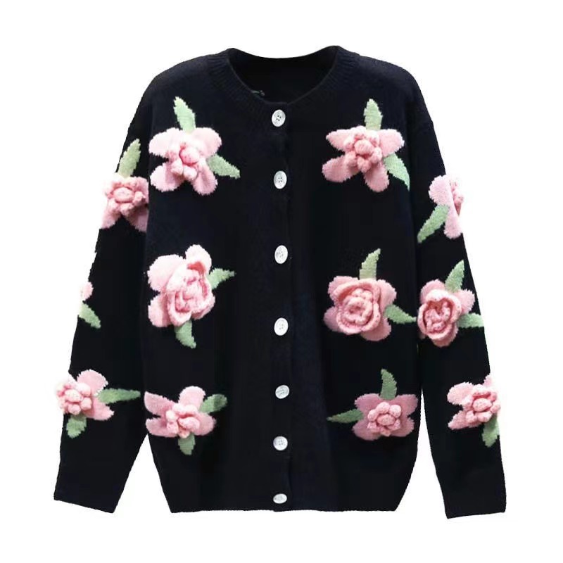 Áo Sweater Cổ Tròn Dáng Rộng In Họa Tiết Hoa Thời Trang Cho Nữ