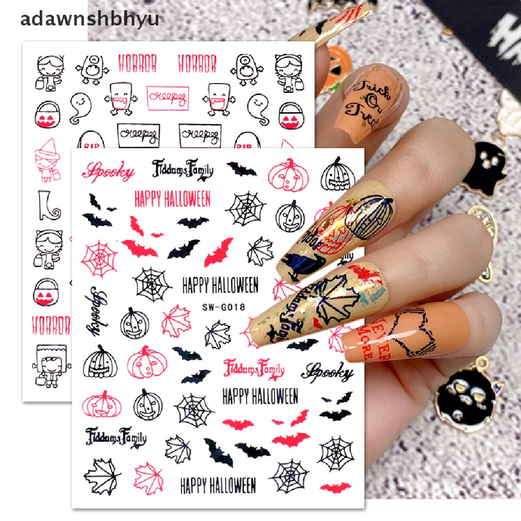 Miếng Dán Trang Trí Móng Tay Họa Tiết Halloween 3D Độc Đáo