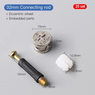BỘ ỐC CAM LIÊN KẾT DẠNG NGẮN ( TÚI 50 BỘ )