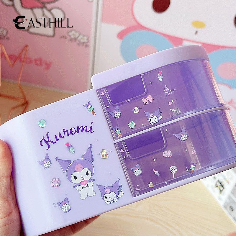 Hộp Đựng Bút / Mỹ Phẩm Để Bàn Họa Tiết Anime Sanrio Hello Kitty Kuromi Cinnamoroll My Melody Giá Đỡ
