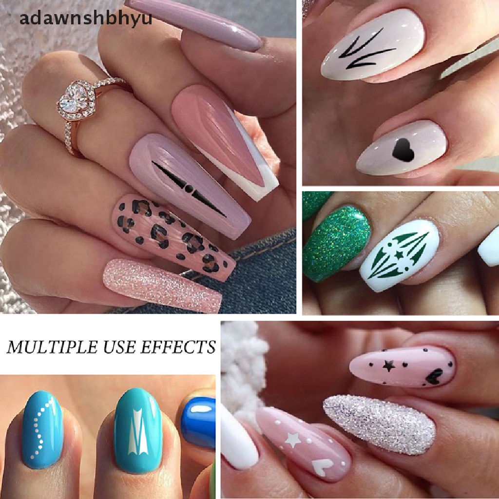 1 Tấm Tem Dán Trang Trí Móng Tay In Họa Tiết Hoa / Hình Học Độc Đáo