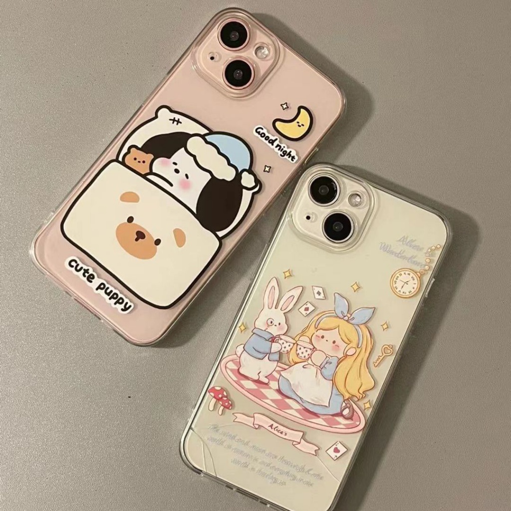 ✅Ốp Điện Thoại Mềm Chống Sốc In Hình Alice Dễ Thương Cho iPhone 13Pro 14 / 78plus xr 11 12ins RRC6