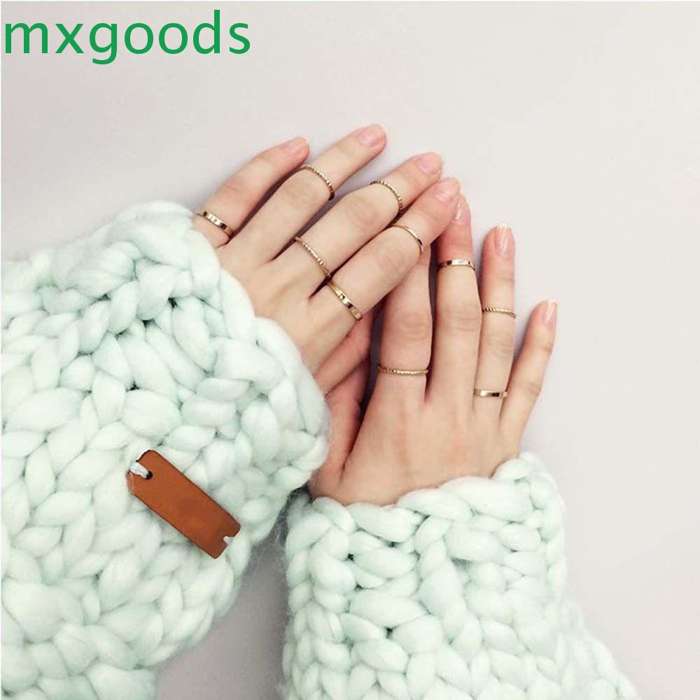 Set 10 Nhẫn Đeo Khớp Ngón Tay Phong Cách Hàn Quốc Cho Nữ