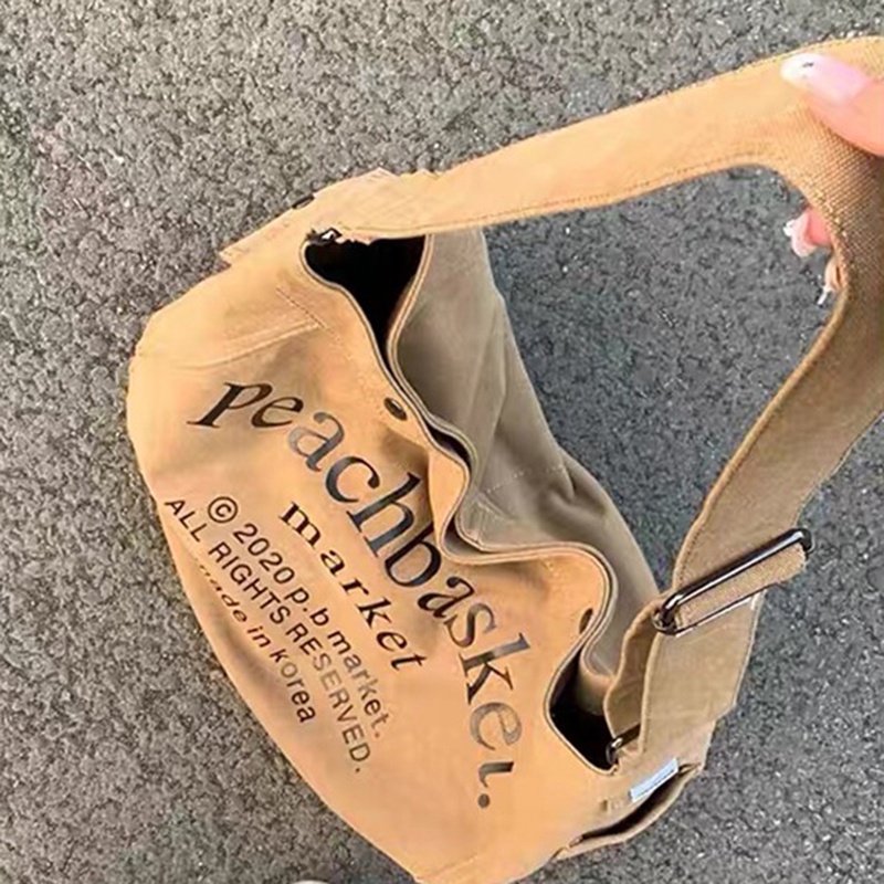 Túi Xách canvas Sức Chứa Lớn Phong Cách retro Mỹ Thời Trang Dành Cho Nữ