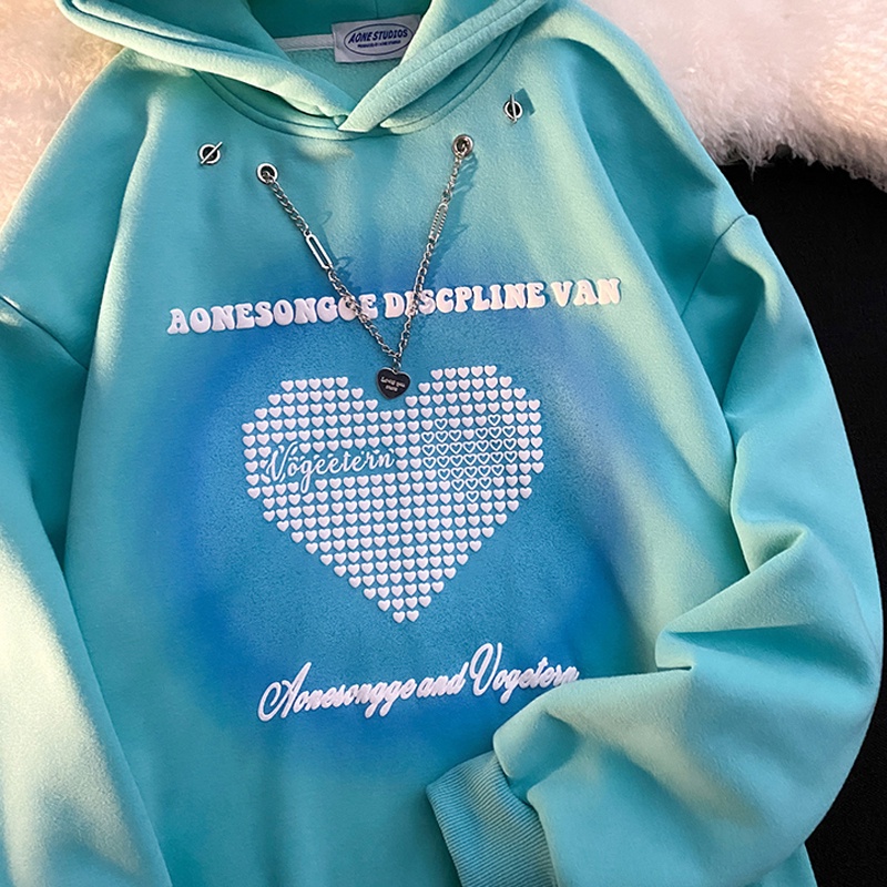 Hàng Có Sẵn Áo Hoodie Unisex Oversize Phong Cách Hàn Quốc