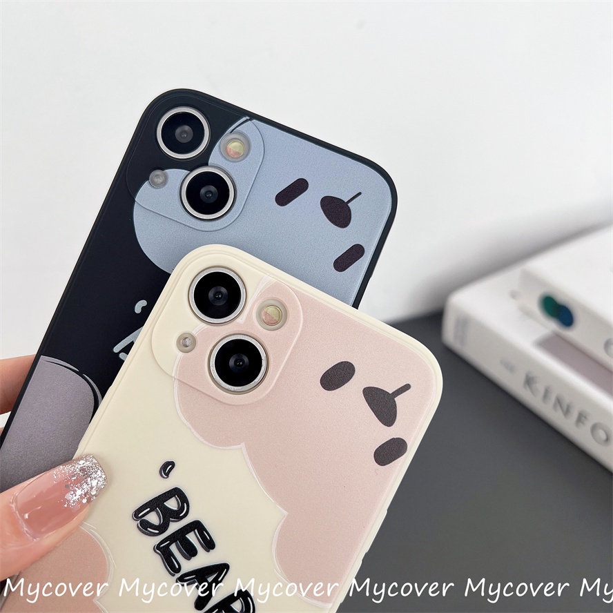 Ốp Điện Thoại Chống Sốc In Hình Gấu Hoạt Hình Cho iPhone 14 13 12 11 Pro Max Xs XR X 8 7 6 Plus SE 2020