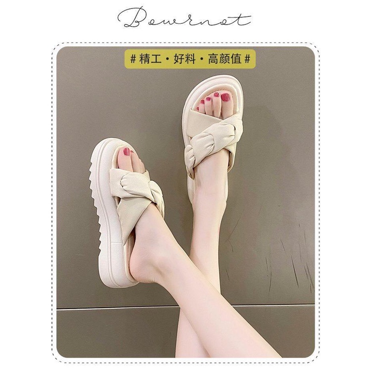 Dép nữ quai chéo Đế xuồng cao 4.5cm, dép thời trang hè mang phong cách Hàn DP34