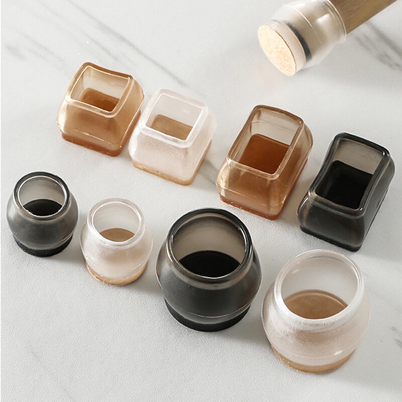 Set 4 bọc chân bàn ghế HOUSEEKER hình tròn/ vuông bảo vệ tiện dụng