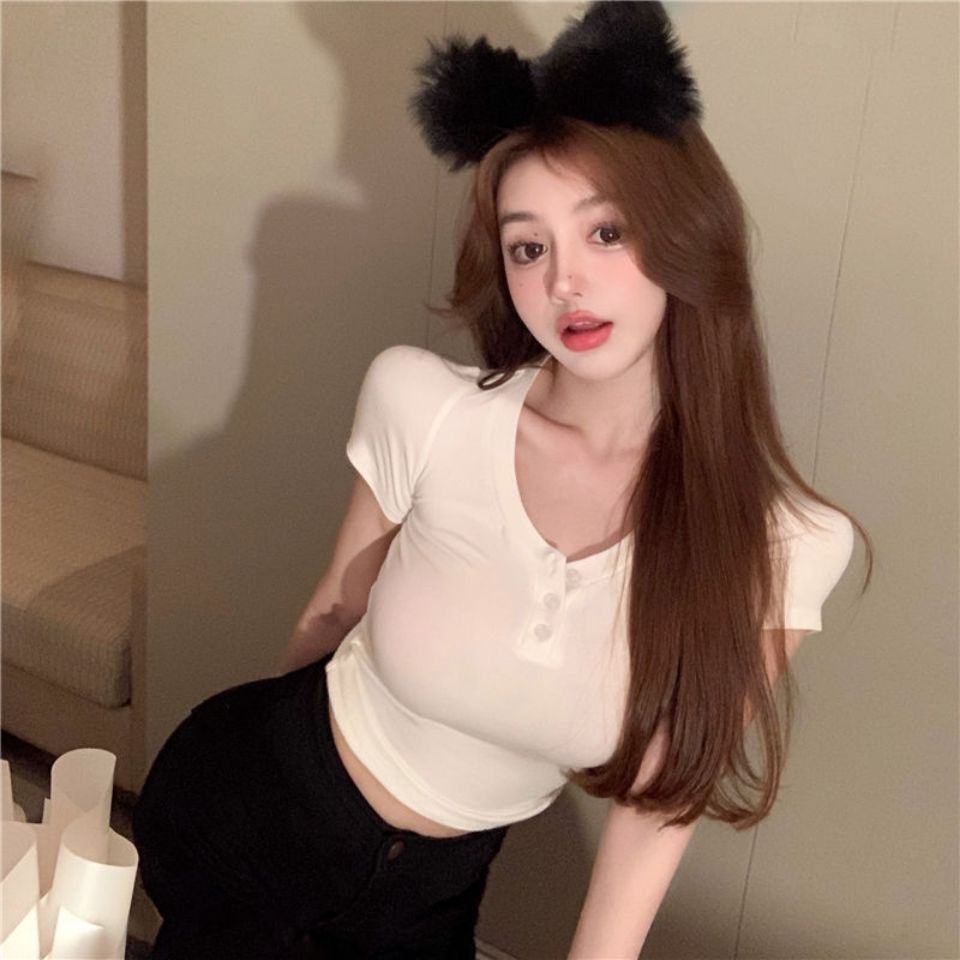 COZOK Áo Thun Nữ Ngắn Tay Dáng Ôm