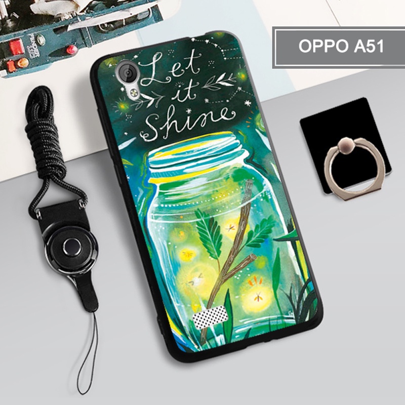 Ốp Điện Thoại Chống Trầy Xước Có Vòng Đỡ & Dây Thời Trang Cho OPPO A51 / Mirror 5 / Mirror 5s