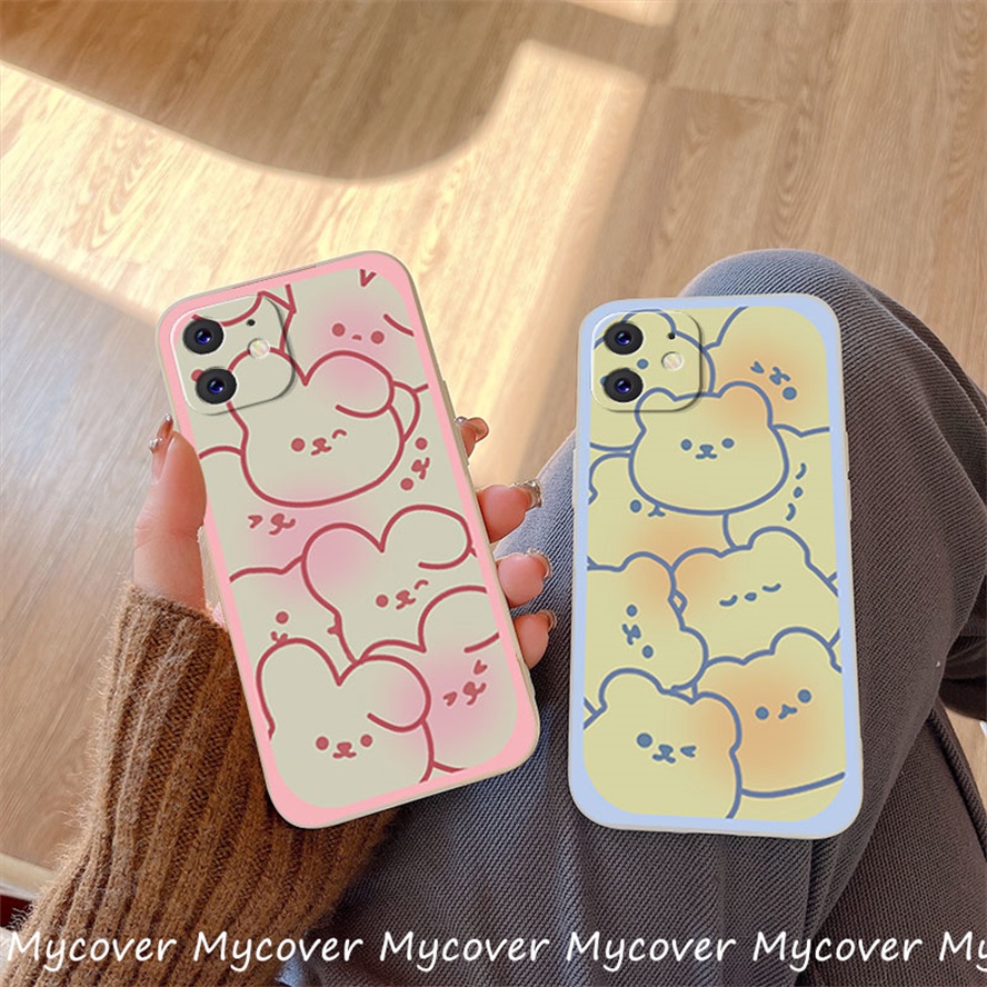 Ốp Điện Thoại Silicon Họa Tiết Thỏ / Gấu Dễ Thương Dành Cho iPhone 14 13 12 11 Pro Max X XR Xs Max 6 7 8 Plus