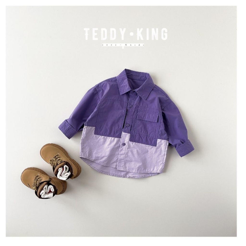 Bộ Đồ Áo Sơ Mi Màu Tím Thoải Mái Thời Trang Xuân Hè Kiểu Mới Dành Cho Bé Trai 30317