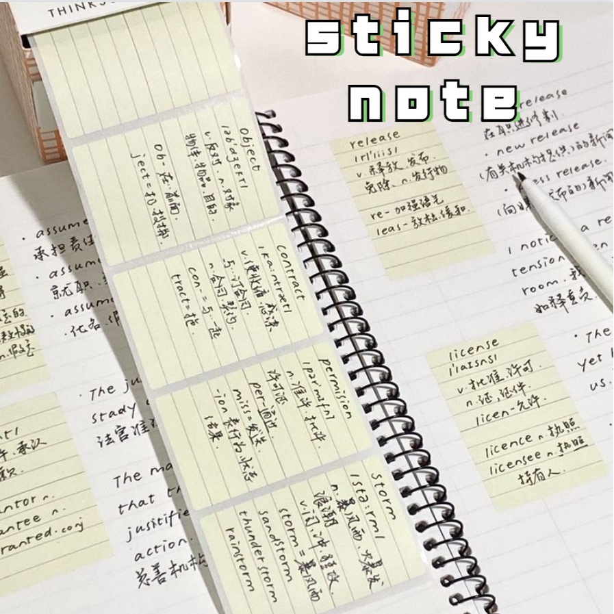 Hộp Giấy Note Nhỏ Dạng Kéo Dính Chắc Chắn Phong Cách Hàn Quốc