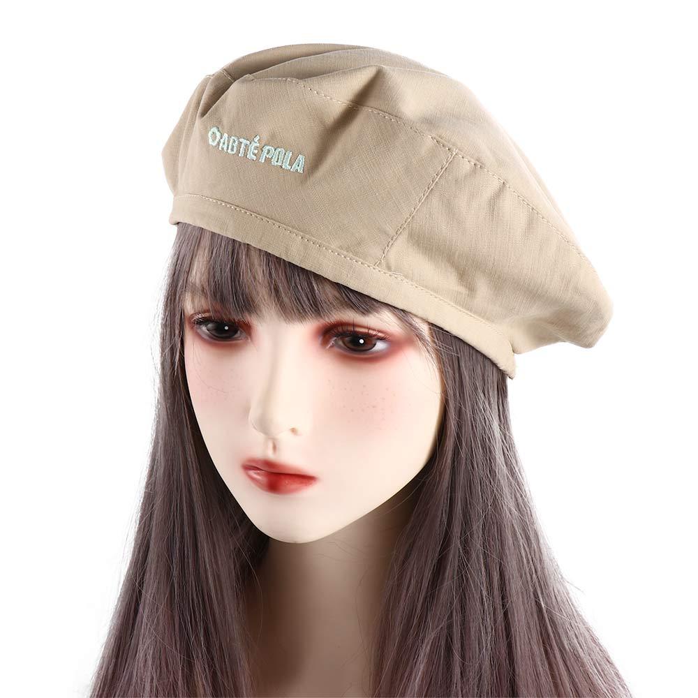 Mũ Beret Hai Mặt Chất Liệu Polyester Cotton Họa Tiết Sọc Caro Phong Cách Hàn Quốc Thời Trang Cho Học Sinh