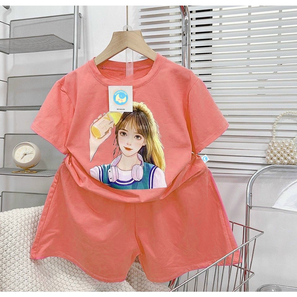 Bộ đồ quần áo cho bé gái MẪU DUI03 đáng yêu từ 7kg đến 25kg-DUI03
