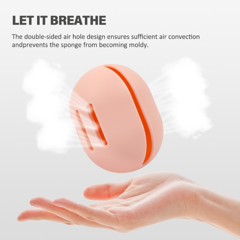 Hộp Silicone Đựng Mút Xốp Đánh Trứng Màu Trơn Đơn Giản Tiện Dụng Mang Theo Du Lịch