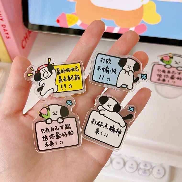 1 Kẹp Giấy Thử Nghiệm Bằng Acrylic Đa Năng Hình Chú Chó