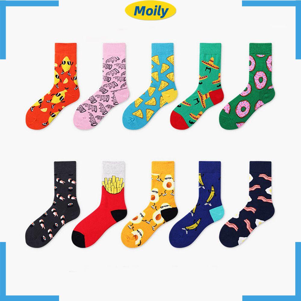 Tất Nam Giữ Ấm Họa Tiết Bánh Donut Hoạt Hình Vui Nhộn