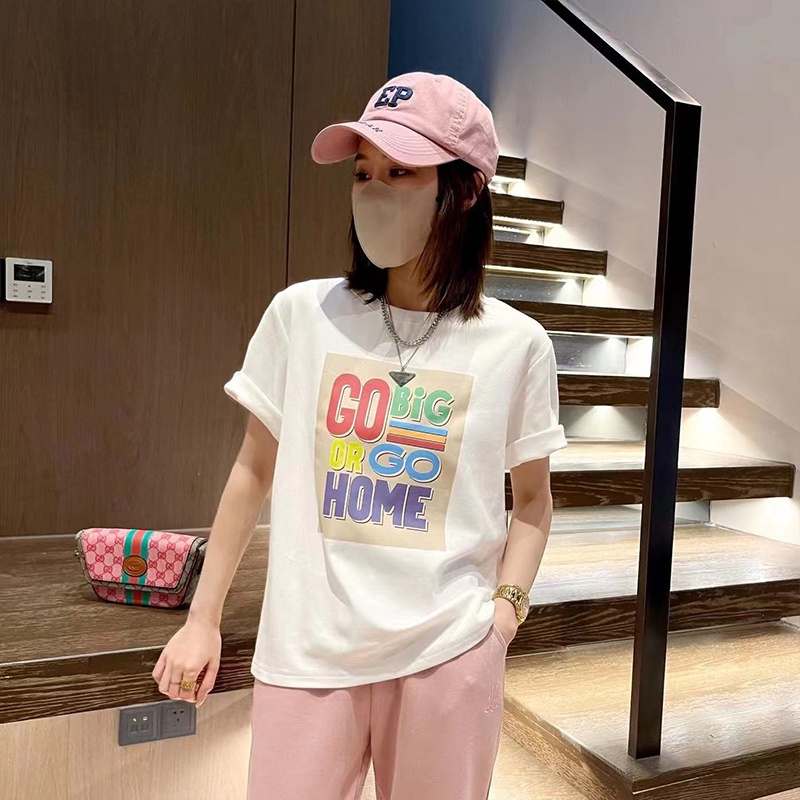 NRVP Áo Thun 100% Cotton Ngắn Tay Form Rộng Phong Cách Hàn Quốc Dành Cho Nữ