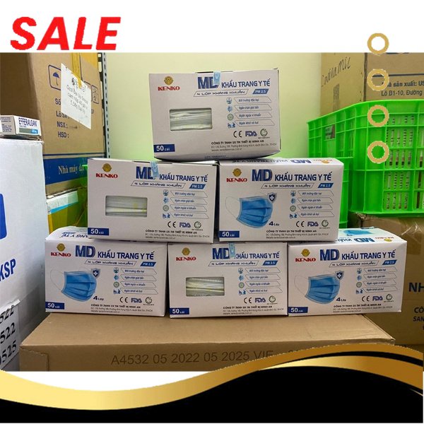 [ Thuốc Tốt 096 ] Khẩu trang y tế kháng khuẩn 4 lớp MD kenko hộp 50 cái màu trắng