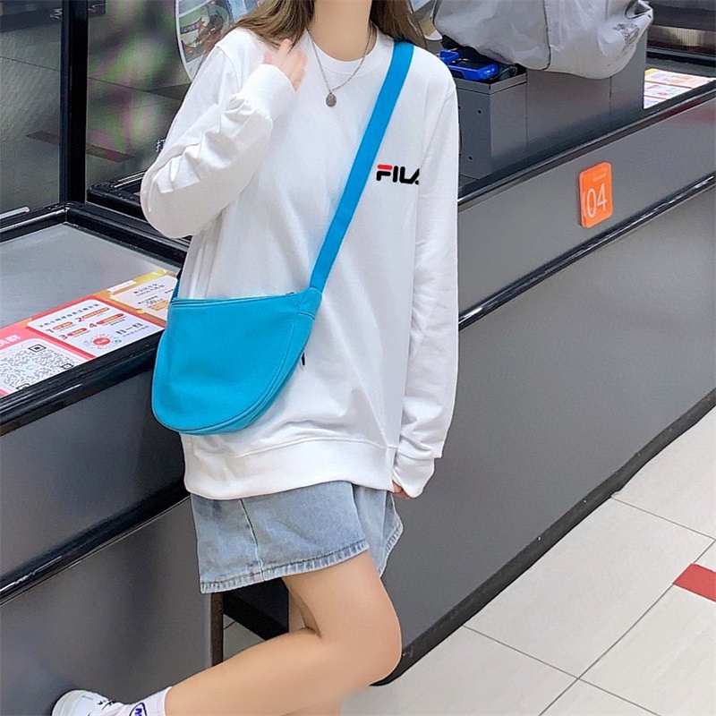 Áo Sweater Fila 100% Cotton Dáng Rộng Thoải Mái Thời Trang Cho Nữ