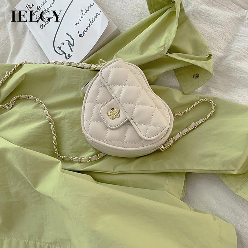 Ielgy Túi Đeo Vai Dây Xích Hình Thoi Thiết Kế Hình Trái Tim Đa Ứng Dụng Cho Nữ