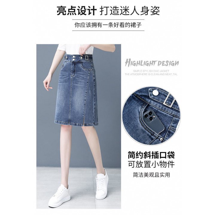 Chân Váy Jeans Chữ A Lưng Cao Thời Trang Cho Nữ