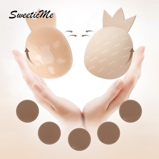 SweeticMe Nữ Tự Dính Đẩy Lên Vô Hình Dứa Áo Ngực Tái Sử Dụng Miếng Dán Ngực Nâng Silicon