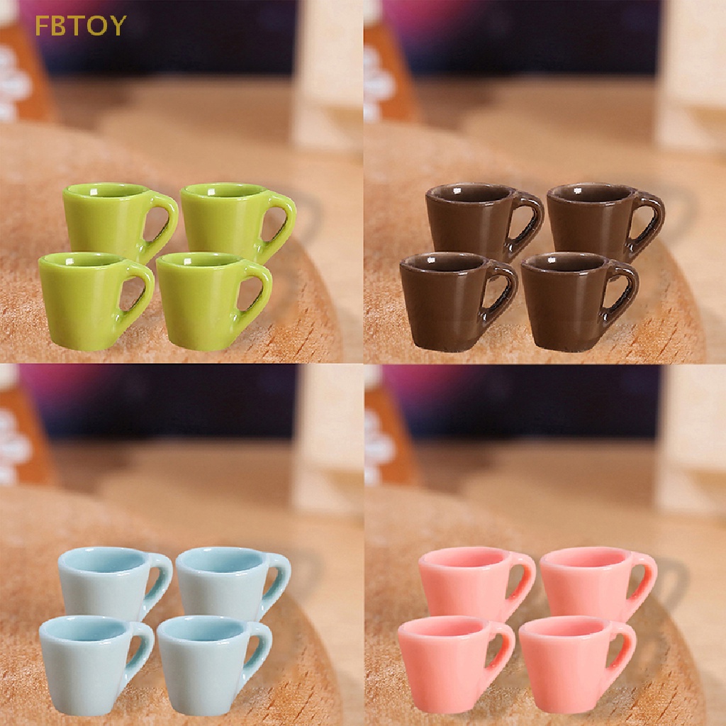 Bộ 4 Ly Tách Uống Nước Mini Tỉ Lệ 1: 12 Dùng Trang Trí Nhà Búp Bê