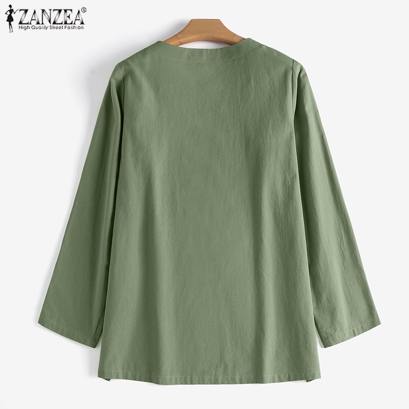 Áo nữ ZANZEA tay dài cổ chữ V thời trang quyến rũ