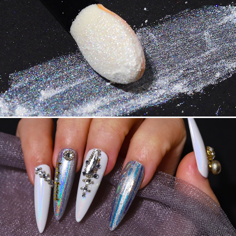 Bột nhũ UR SUGAR ánh bạc lấp lánh dùng trang trí móng nghệ thuật