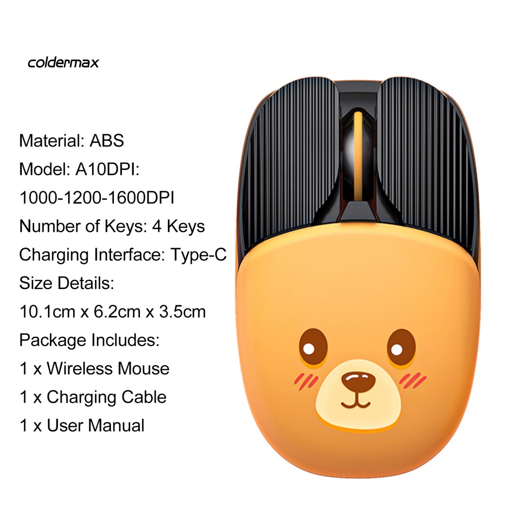 COLD Compact Optical Mouse PC Accessories Cartoon Wireless Bluetooth-compatible Mouse Sweat-proof