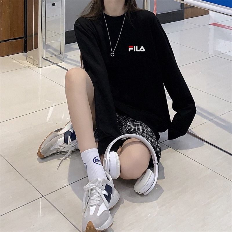Áo Sweater Fila 100% Cotton Dáng Rộng Thoải Mái Thời Trang Cho Nữ